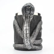 Silver Black Cobra Cup Stainless Steel Resin Double Layer Mug - Memoriex 
