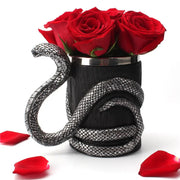 Silver Black Cobra Cup Stainless Steel Resin Double Layer Mug - Memoriex 