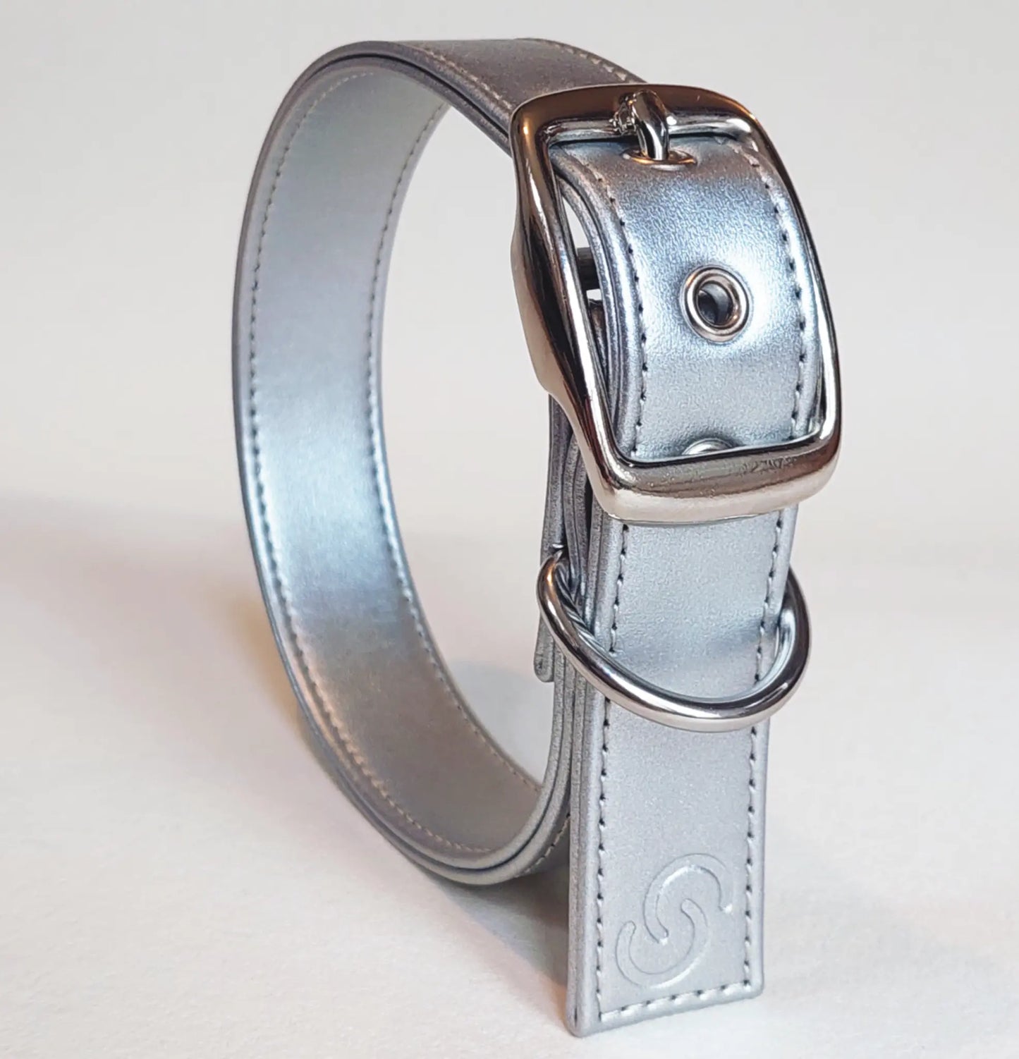 Silver Dog Collar (Vegan Apple Leather) – by Skylos Collective - Memoriex