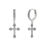 Silver Needle Geometric Cross Ear Clip Diamond-embedded Hipster - Memoriex 