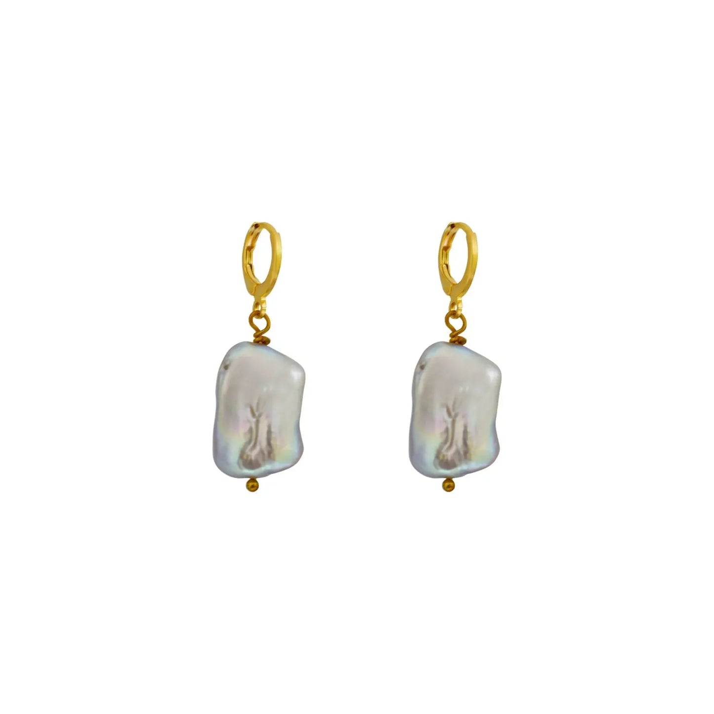 Silver freshwater pearl earrings - Memoriex