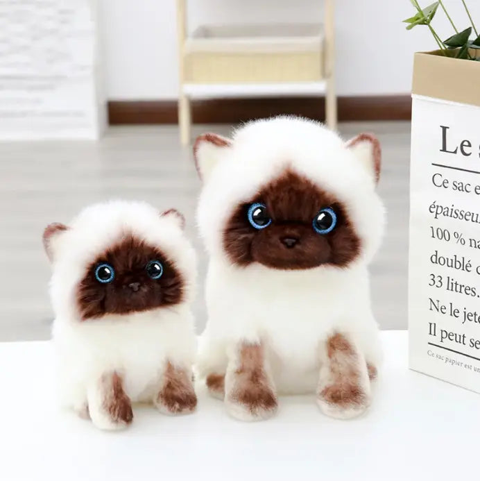 Simulation Siamese Cat Plush Toy-0