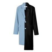 Single Breasted Color Matching Ladies Blazer Coat - Memoriex 