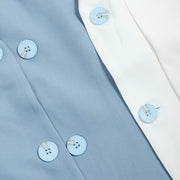 Single Breasted Color Matching Ladies Blazer Coat - Memoriex 