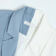 Single Breasted Color Matching Ladies Blazer Coat - Memoriex 