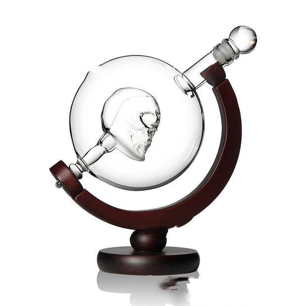 Skull Earth Instrument Wine Decanter with Built-in Accessories - Memoriex 