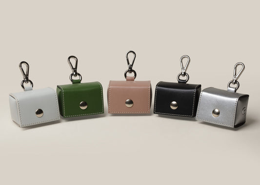 Dog Poop Bag Holder (Vegan Apple Leather) in Black, Silver, Blush Pink, Ice Blue or Forest Green – by Skylos Collective-0