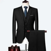 Slim Fit Tuxedo Men Formal Business Work Wear Suits Set (Jacket +Pants +Vest) - Memoriex 