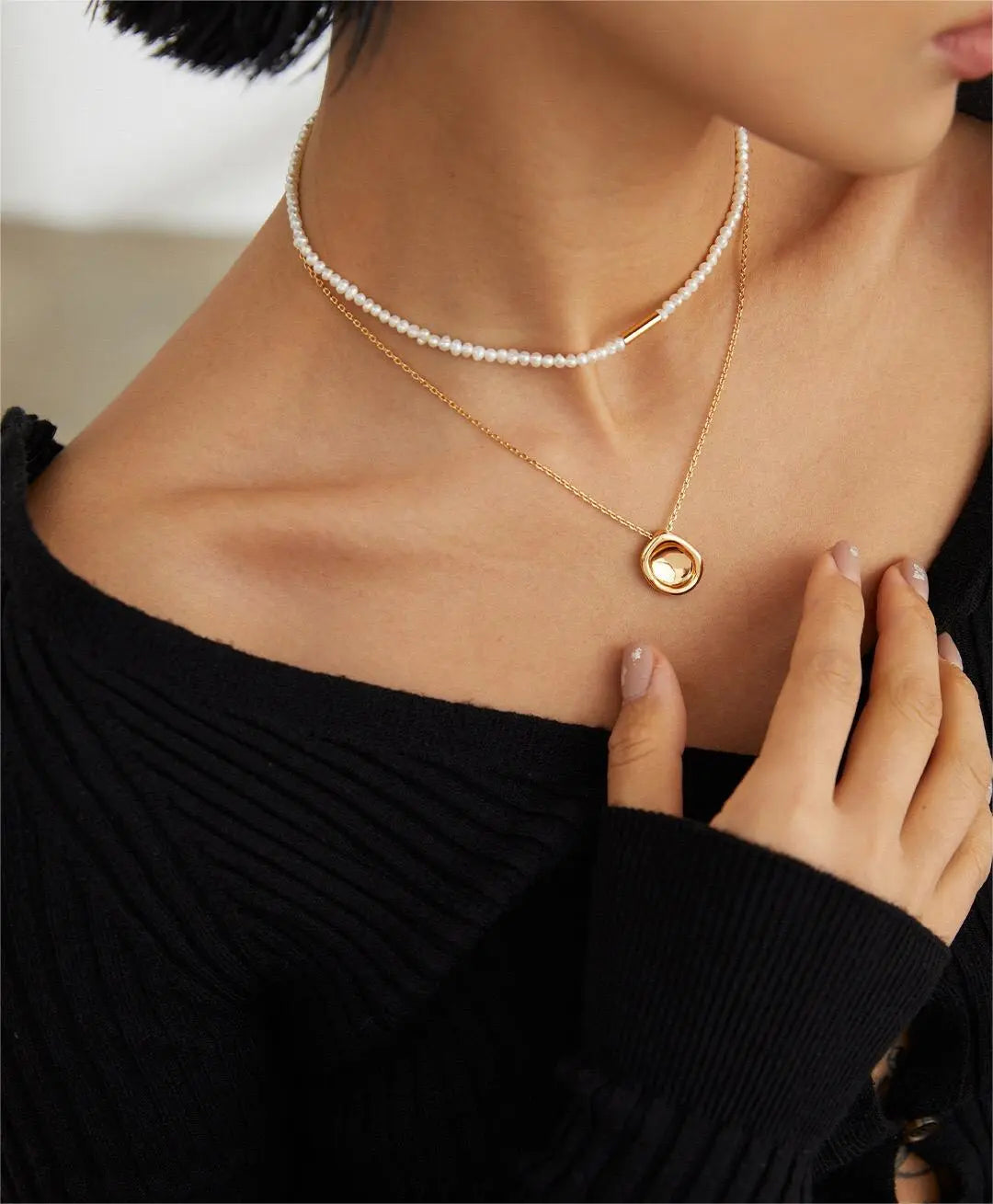 Small Potato Pearl Necklace-3