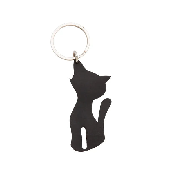 Smokey Recycled Rubber Cat Vegan Keyring - Memoriex 