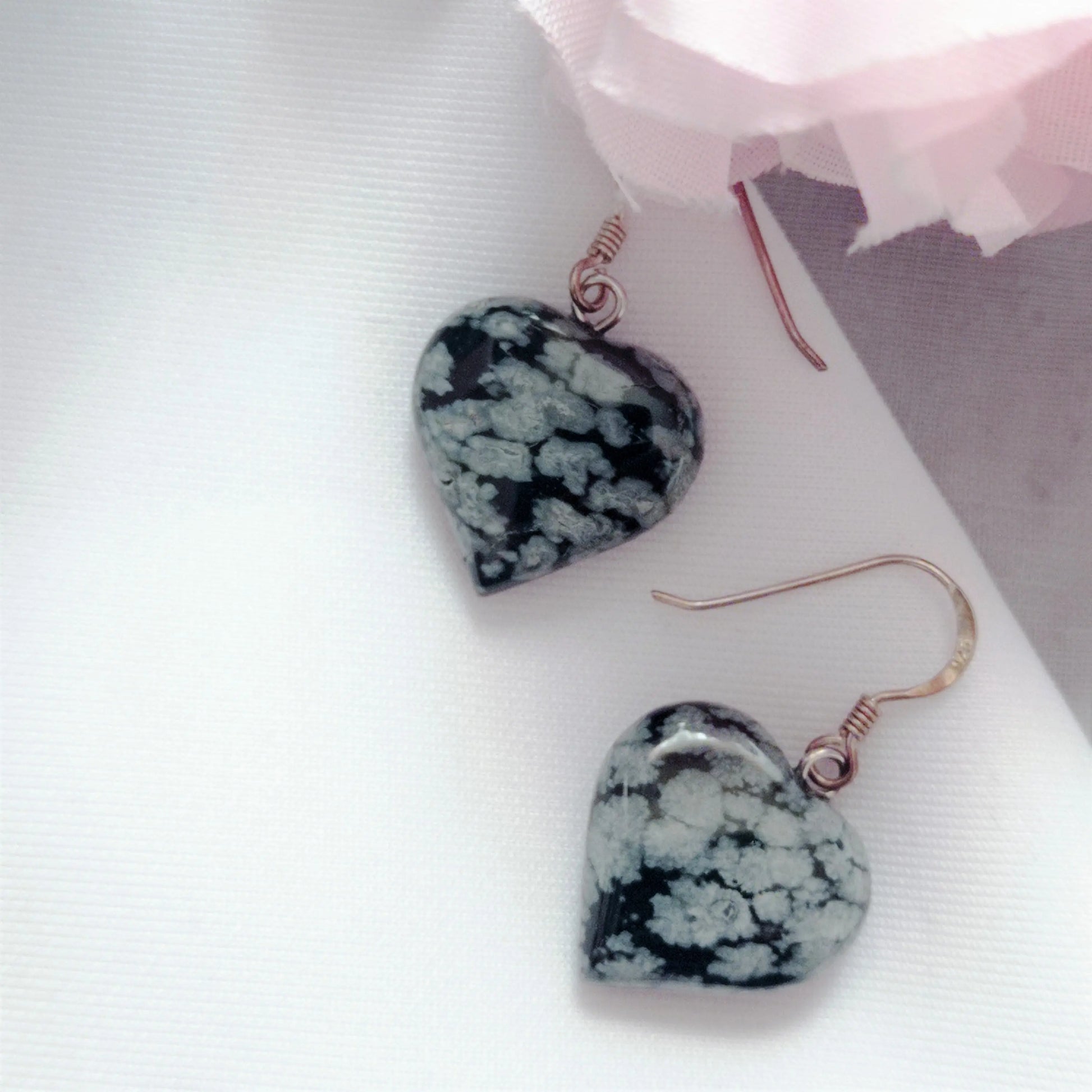 Snowflake Obsidian Drop Earrings - Memoriex