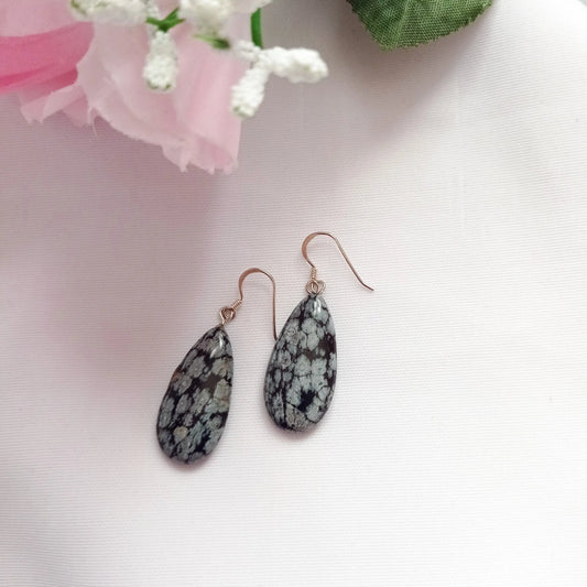 Snowflake Obsidian Earrings - Memoriex