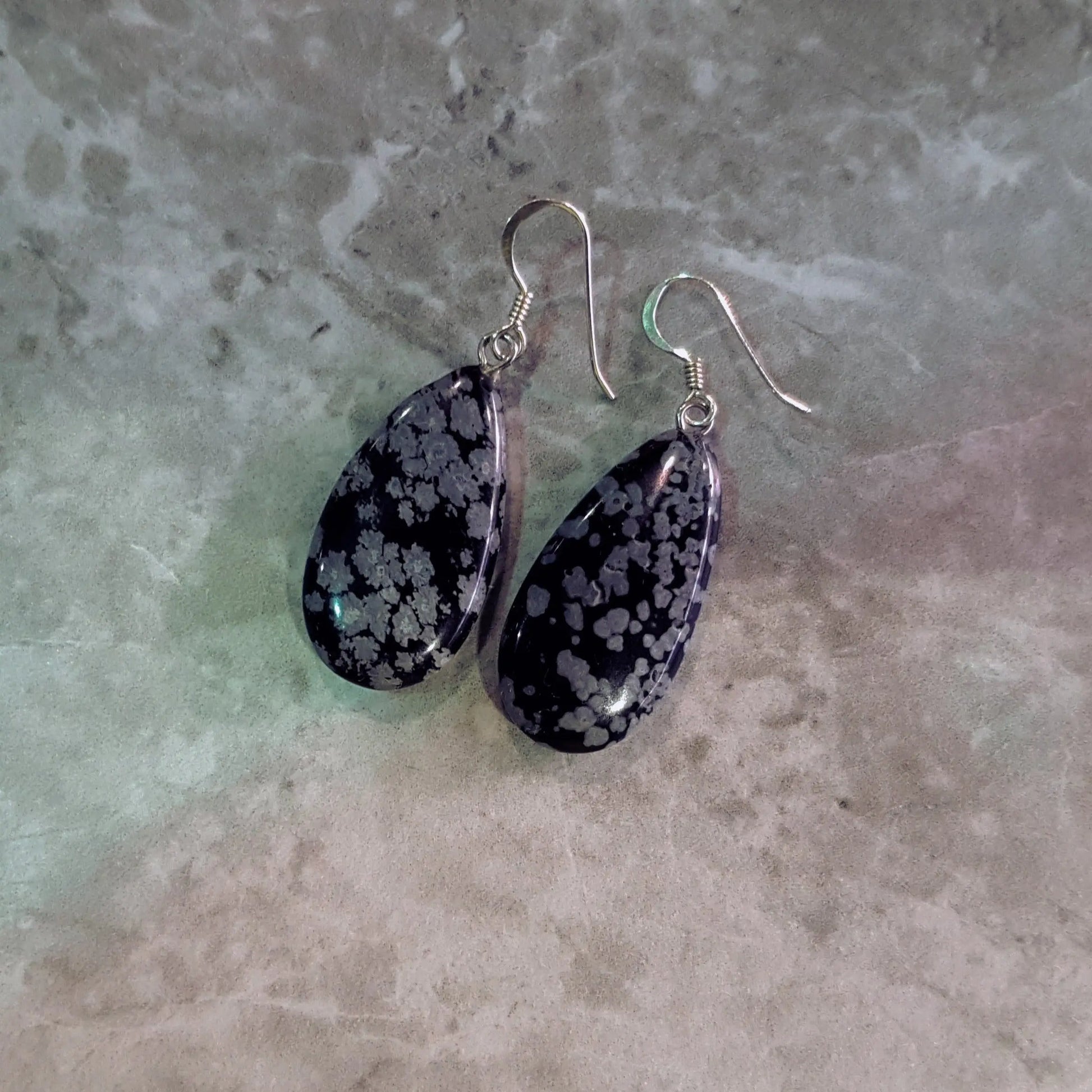 Snowflake Obsidian Earrings - Memoriex