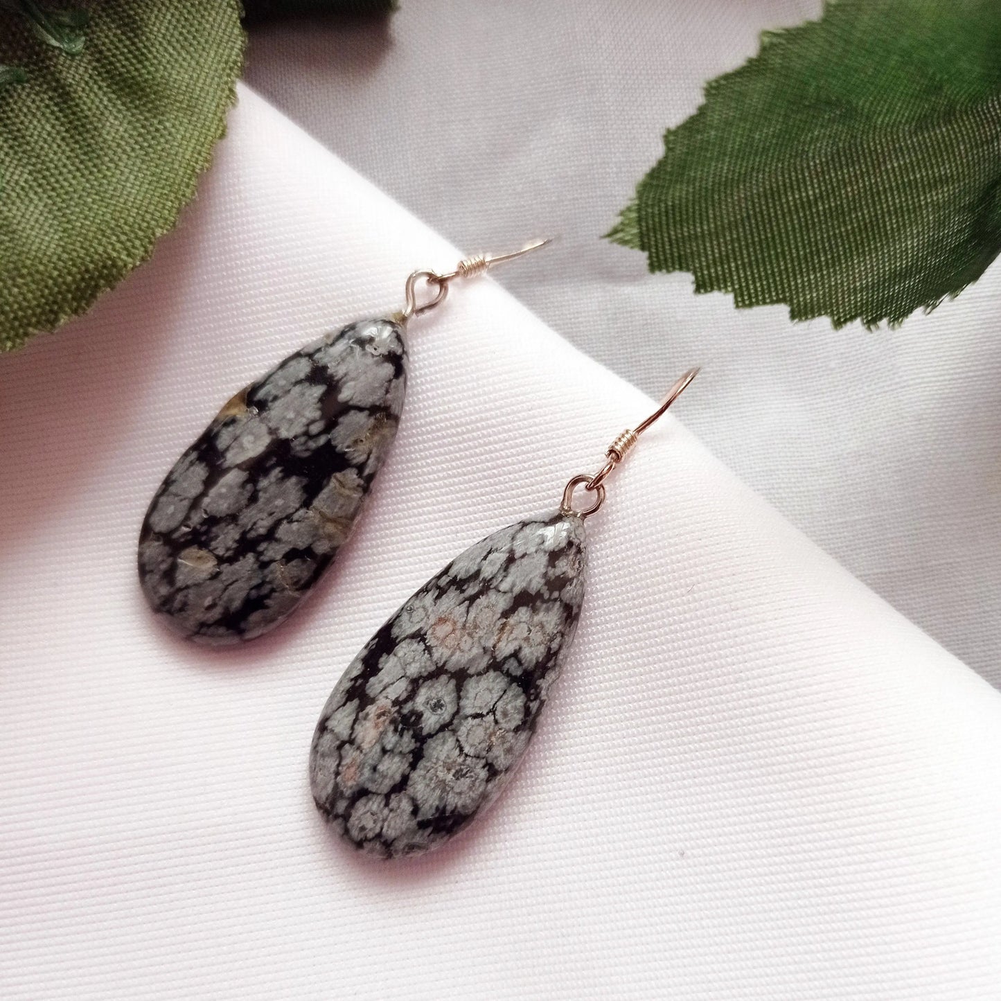 Snowflake Obsidian Earrings - Memoriex