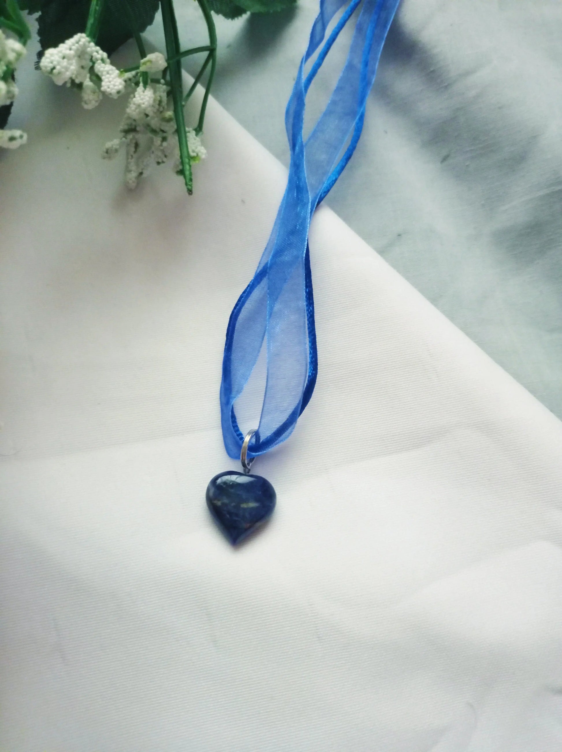 Sodalite Blue Heart Necklace - Memoriex