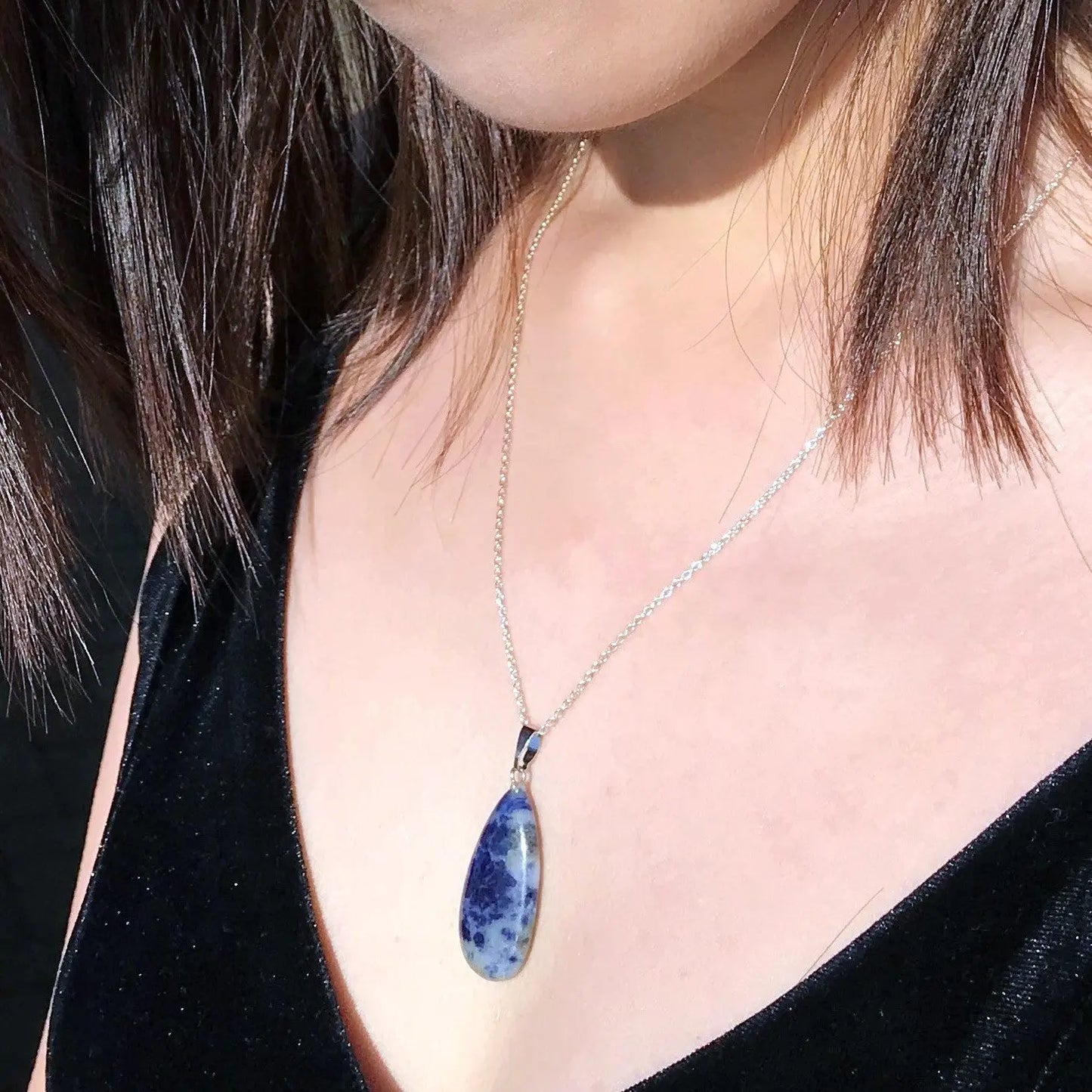 Sodalite Sterling Silver Necklace-1