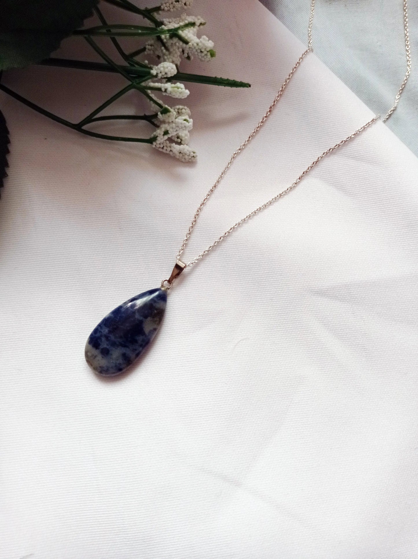 Sodalite Sterling Silver Necklace-2