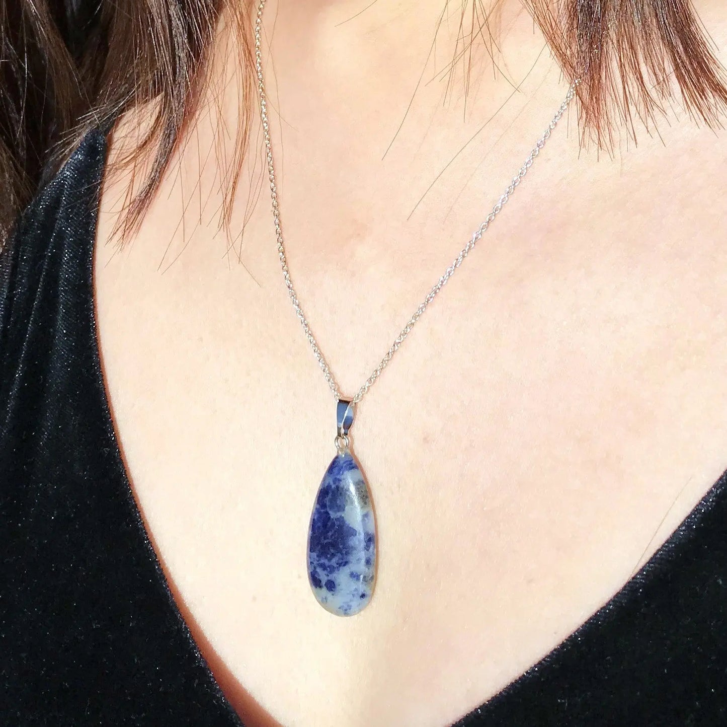 Sodalite Sterling Silver Necklace-4