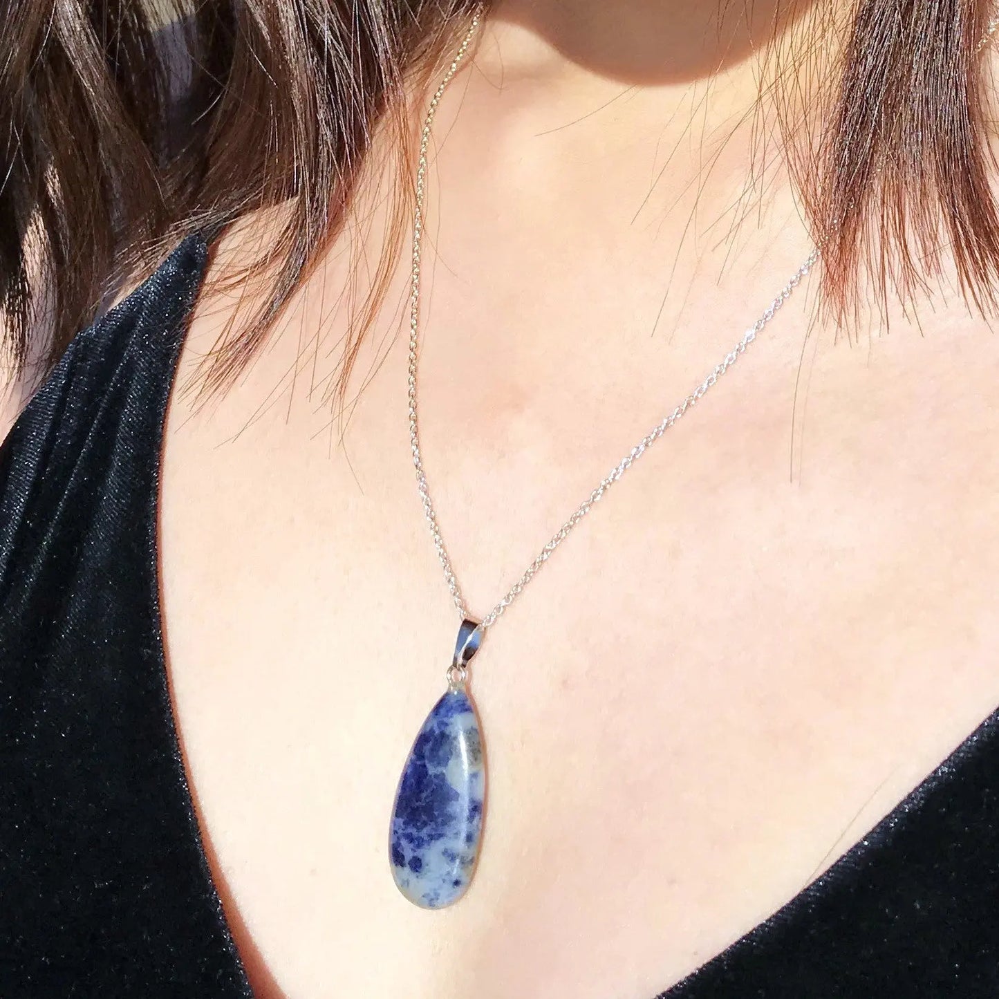 Sodalite Sterling Silver Necklace-8