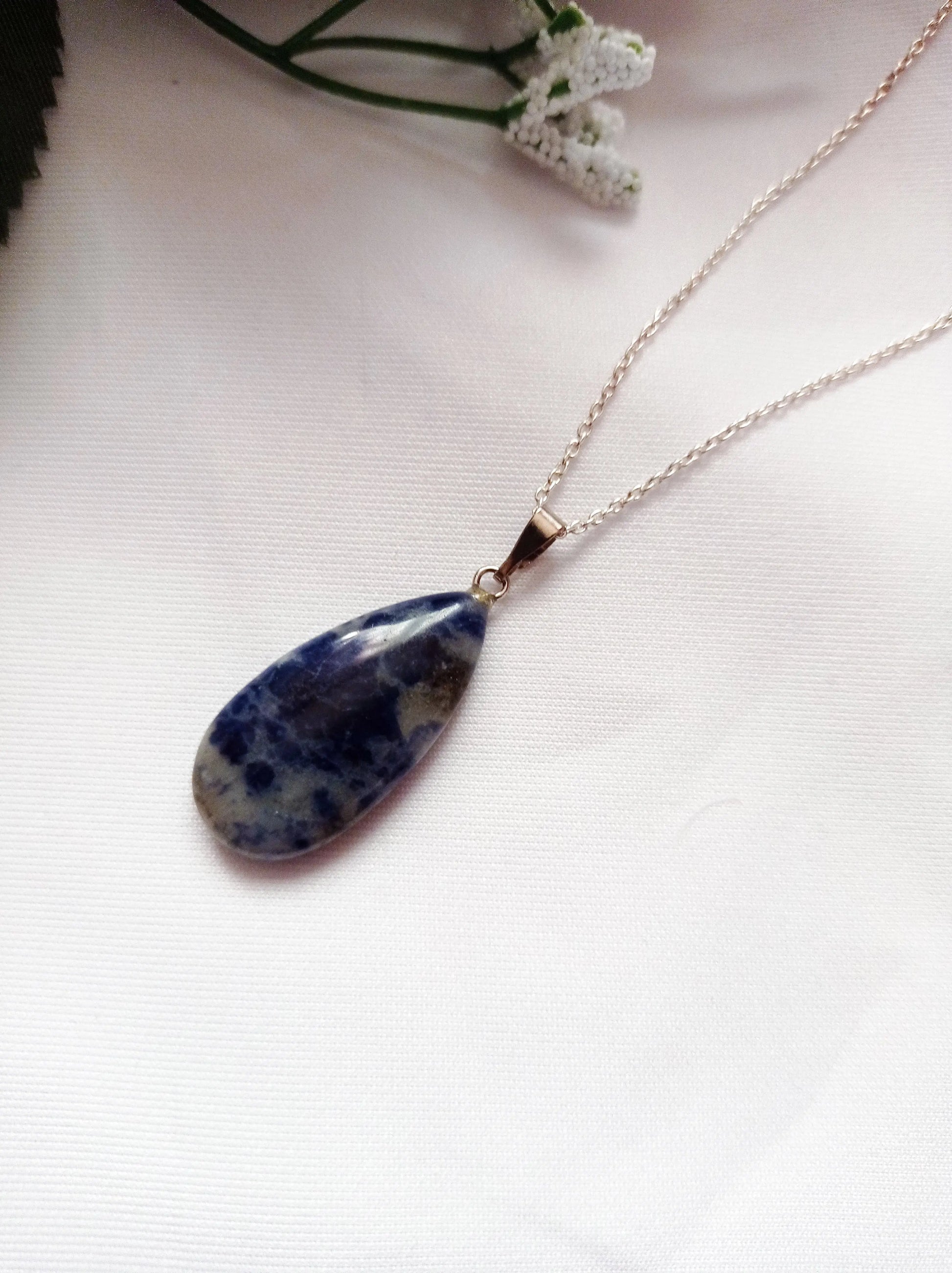 Sodalite Sterling Silver Necklace-9