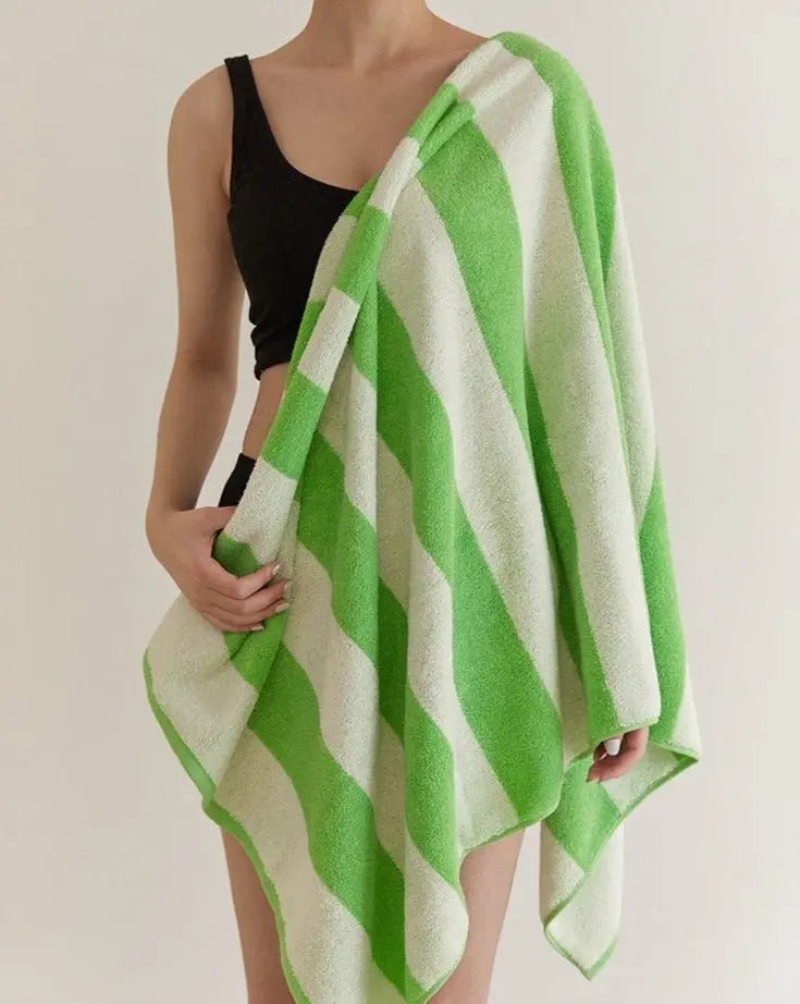 Soft and Absorbent Stripe Bath Towel – 100% Organic Combed Cotton-0