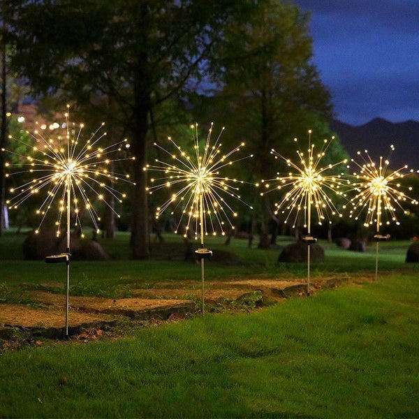 Solar Fireworks Ground Lamp Outdoor Garden Courtyard Holiday - Memoriex 