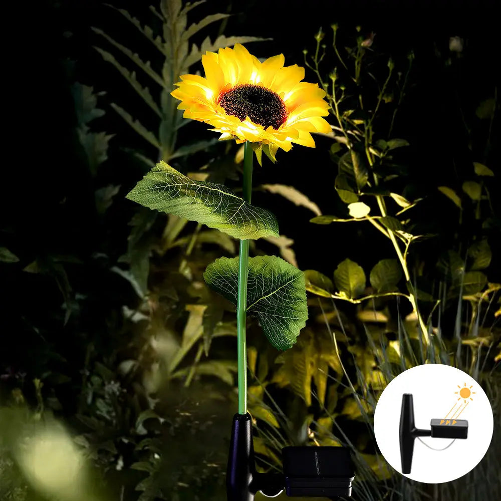 Solar Powered Sunflower Flowers Lights(2 Packs)-0