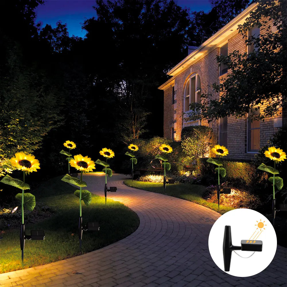 Solar Powered Sunflower Flowers Lights(2 Packs)-2