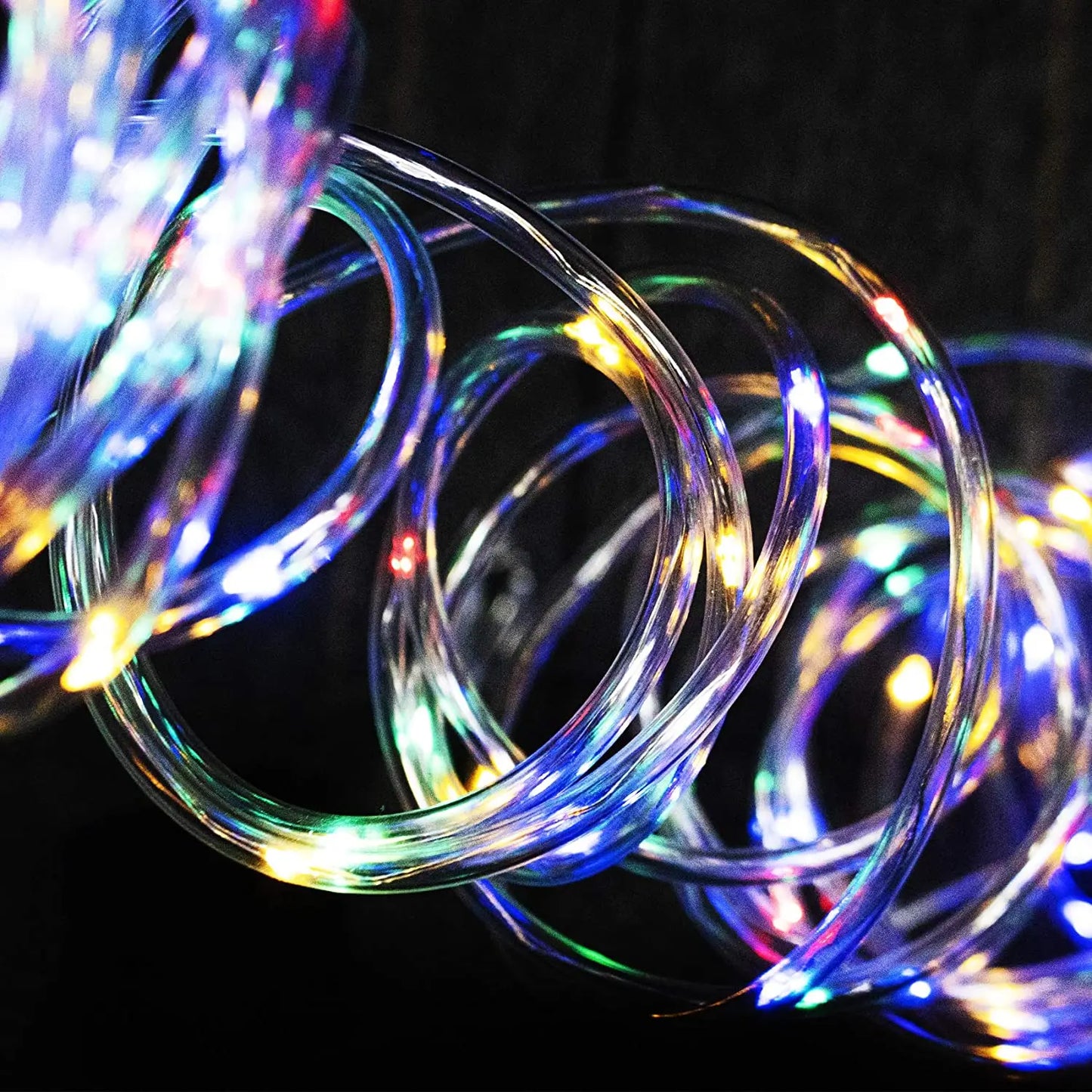 Solar Rope Lights Outdoor Lights, 8 Modes Clear Tube 200 LED Fairy String Lights 65.6FT-3