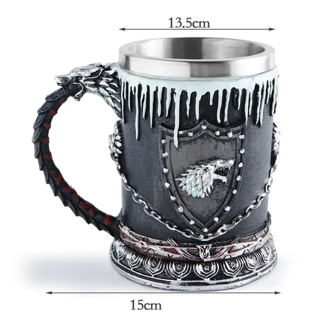 Song of Ice and Fire Mug Beer Cup Stainless Steel Whiskey Cup - Memoriex 