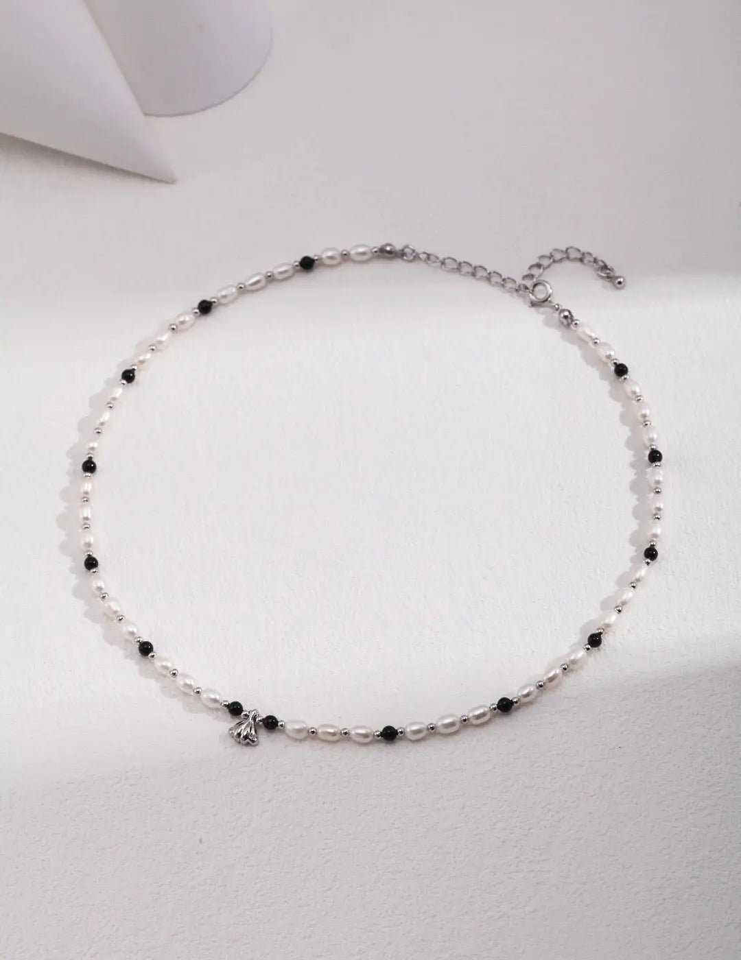 Spaced Black Onyx Pearl Pendant Necklace - Memoriex