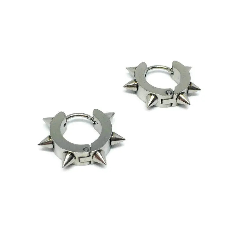 Spiked Mini-Hoop Earrings-2