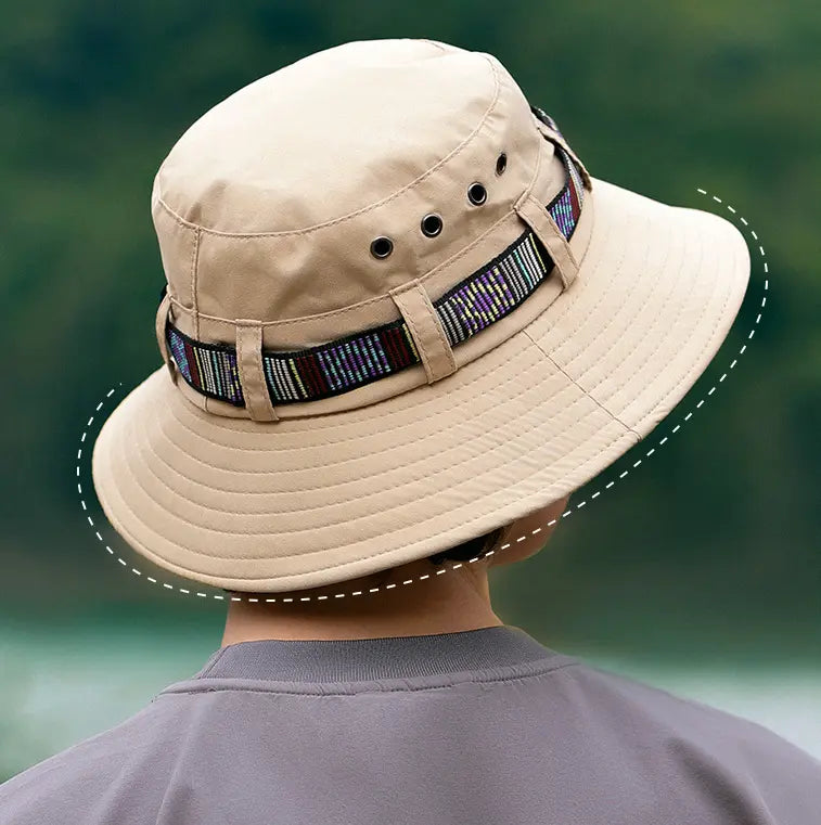 Sports outdoor sunscreen sunshade hat female Korean version summer travel travel camping fishing straw hat fisherman hat - Memoriex 