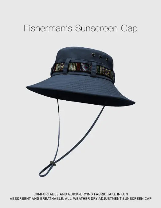 Sports outdoor sunscreen sunshade hat female Korean version summer travel travel camping fishing straw hat fisherman hat - Memoriex 