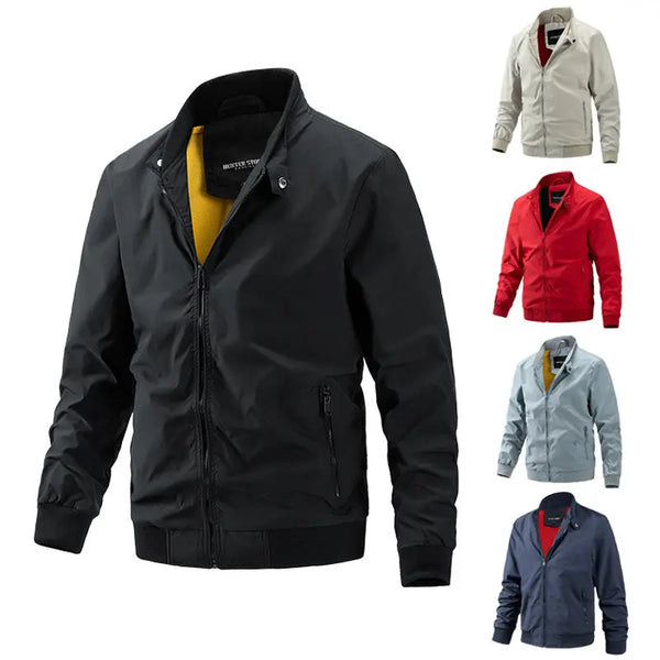 Spring and Autumn Men's Flight Jacket with Stand up Collar for Men - Memoriex 