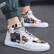 Spring men's trendy shoes, new black high top shoes for teenagers, sports shoes for boys, junior high school students, and men's adobe shoes - Memoriex 