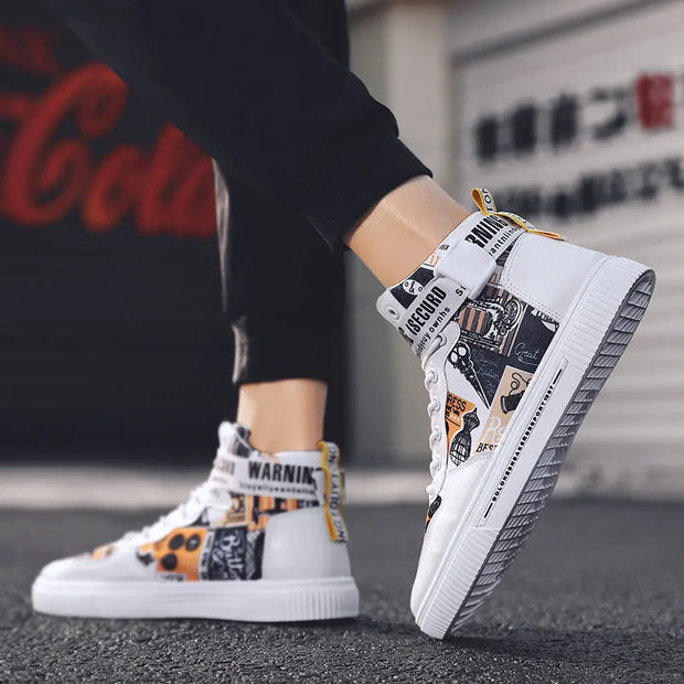 Spring men's trendy shoes, new black high top shoes for teenagers, sports shoes for boys, junior high school students, and men's adobe shoes - Memoriex 