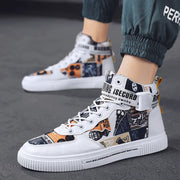 Spring men's trendy shoes, new black high top shoes for teenagers, sports shoes for boys, junior high school students, and men's adobe shoes - Memoriex 