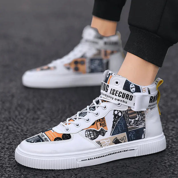 Spring men's trendy shoes, new black high top shoes for teenagers, sports shoes for boys, junior high school students, and men's adobe shoes - Memoriex 
