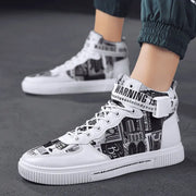 Spring men's trendy shoes, new black high top shoes for teenagers, sports shoes for boys, junior high school students, and men's adobe shoes - Memoriex 