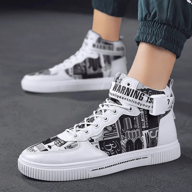Spring men's trendy shoes, new black high top shoes for teenagers, sports shoes for boys, junior high school students, and men's adobe shoes - Memoriex 