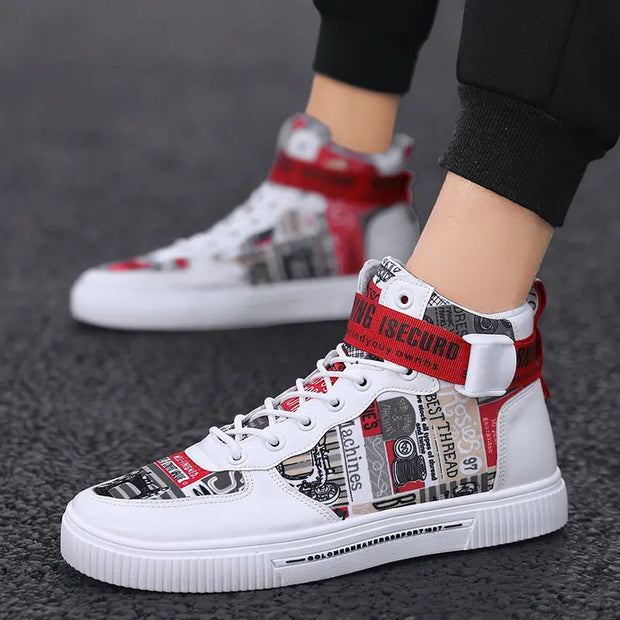Spring men's trendy shoes, new black high top shoes for teenagers, sports shoes for boys, junior high school students, and men's adobe shoes - Memoriex 