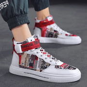 Spring men's trendy shoes, new black high top shoes for teenagers, sports shoes for boys, junior high school students, and men's adobe shoes - Memoriex 