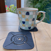 Square Handcrafted Recycled Rubber Coaster - A set of 2 or 4 - Memoriex 