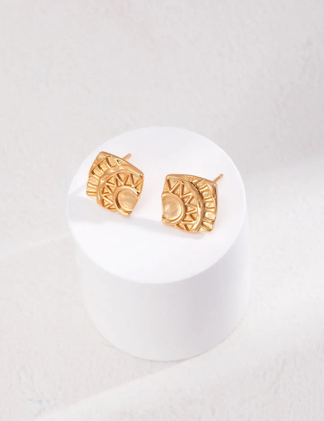 Square Printed Stud Earrings - Memoriex