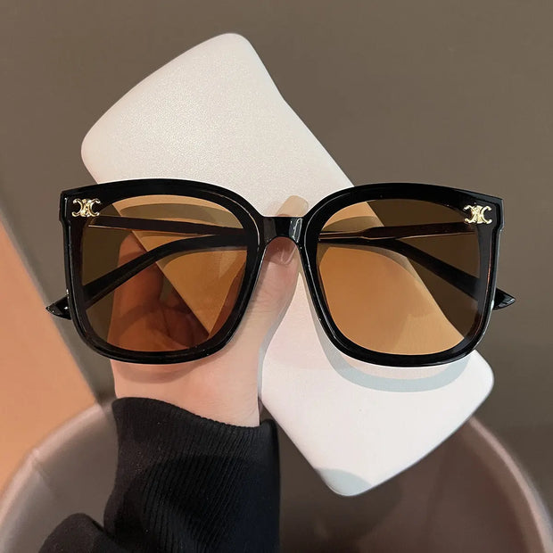 Square frame internet famous women's sunglasses with UV protection for street photography, slimming sunglasses - Memoriex 