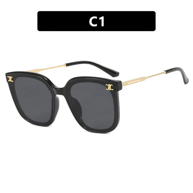 Square frame internet famous women's sunglasses with UV protection for street photography, slimming sunglasses - Memoriex 