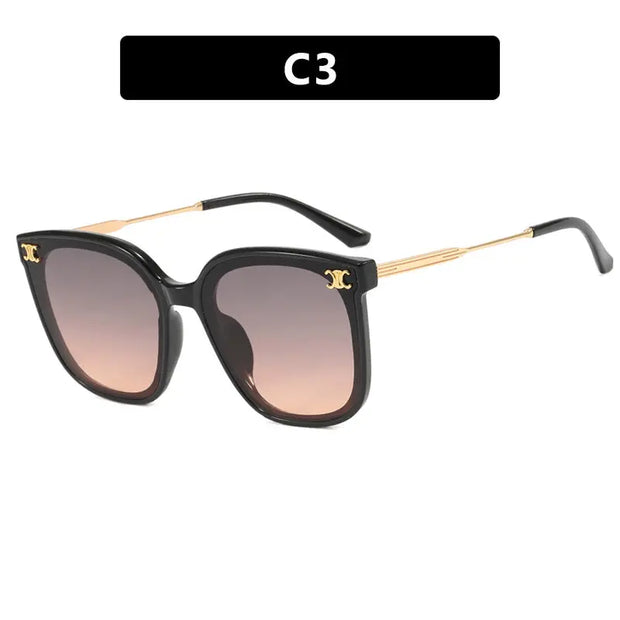 Square frame internet famous women's sunglasses with UV protection for street photography, slimming sunglasses - Memoriex 