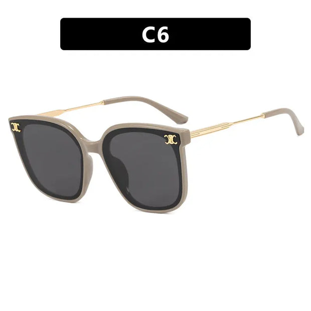 Square frame internet famous women's sunglasses with UV protection for street photography, slimming sunglasses - Memoriex 