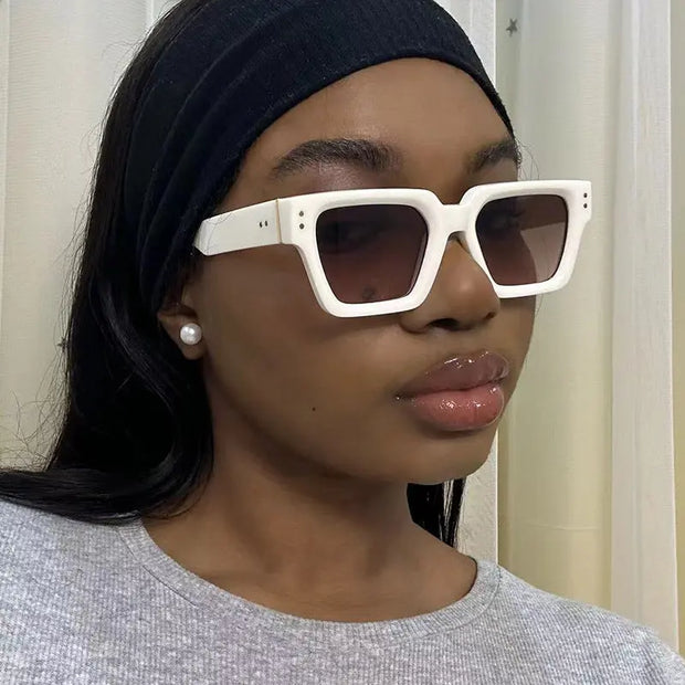 Square style retro ins sunglasses with high-end feel, no makeup, fashionable sunglasses - Memoriex 